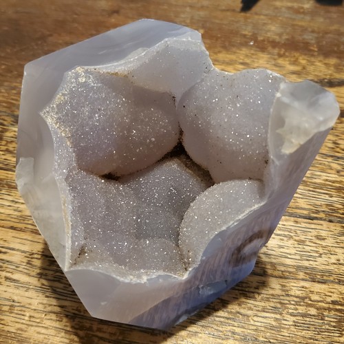 Blume Achat Zucker Druzy Geode 3,04x3,13x3,3in 1lb2oz