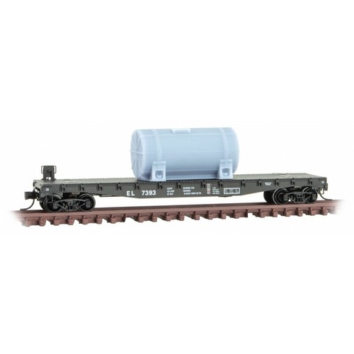 N Micro Trenes 045 00 540 EL Erie Lackawanna 50' Flat Car Fishbelly Rd# 7393 | Zustand: New