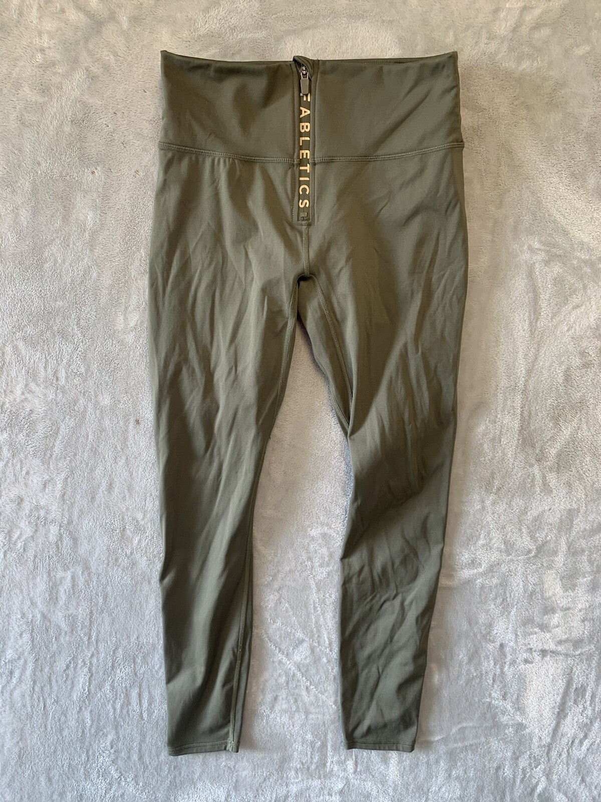 Fabletics Womens Green Zip-Up Leggings Size Medium