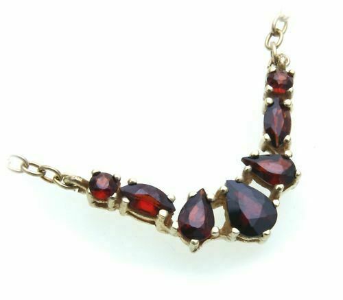 Collier Grenat Argent 925 Sterling Pour Femmes - Neuf Avec étiquettes - Allemagne
