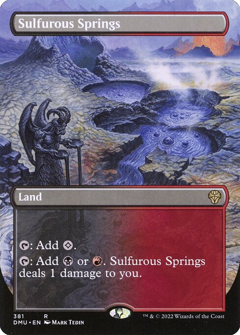 mtg Foil 硫黄泉/Sulfurous Springs 7版黒枠foil Sulfurous Springs MTG Dominaria United Rare Foil NM x1 - Magic
