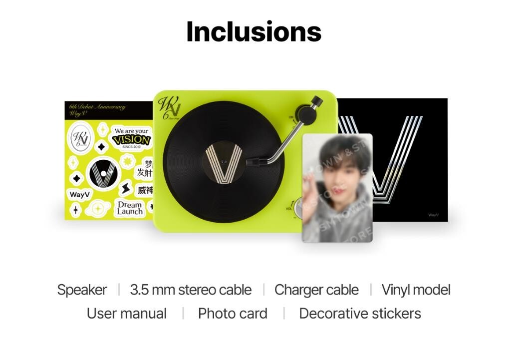 WayV 6TH ANNIVERSARY OFFICIAL GOODS MD TURNTABLE BLUETOOTH SPEAKER