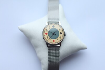 Mechanical wrist watch RAKETA cards gambling cal. 2609  / Vintage classic