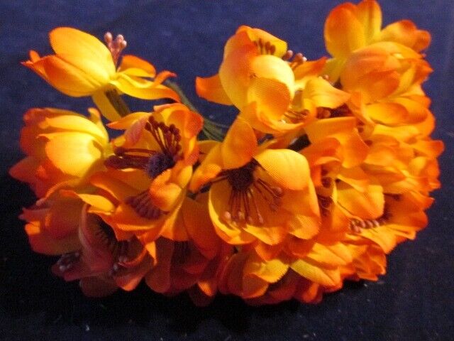 Vtg Millinery Flower Collection Orange Yellow Ran… - image 2