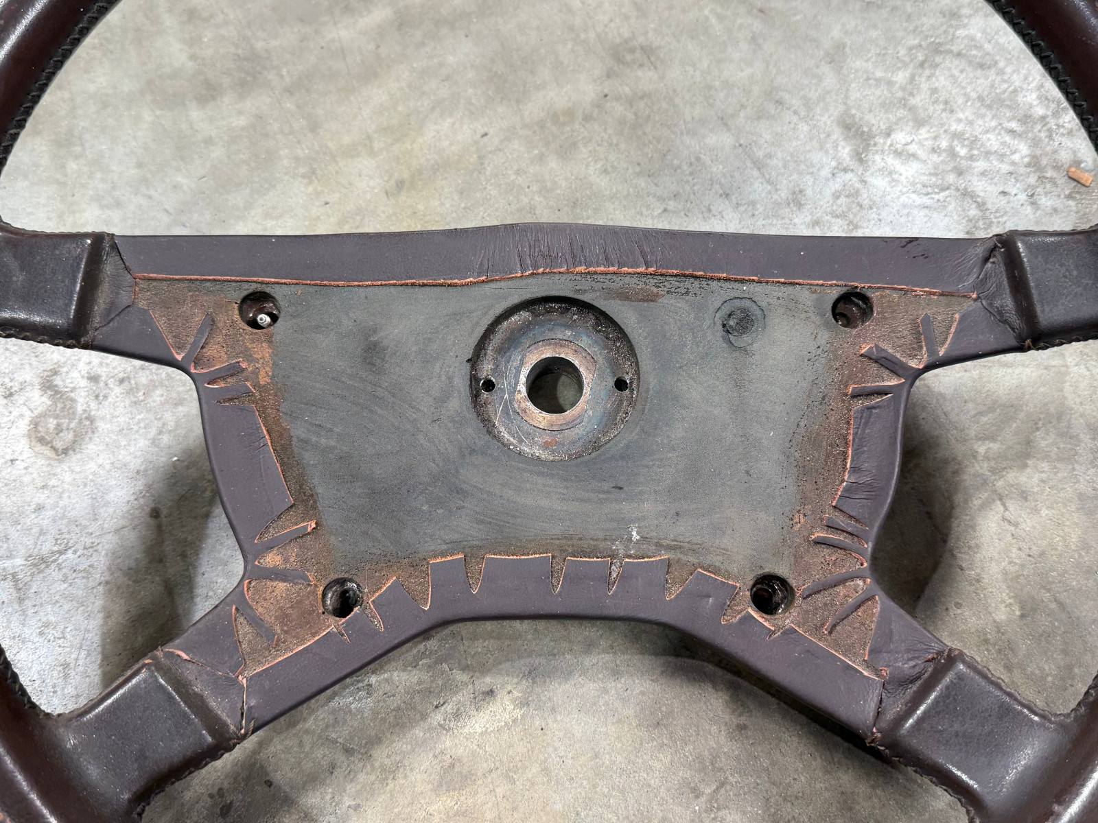 1984 Maserati BiTurbo Maroon Steering Wheel 4 Spoke