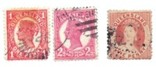 LOT-AUS007  Australia QUEENSLAND- 3 stamps, 2 are 'betters' 