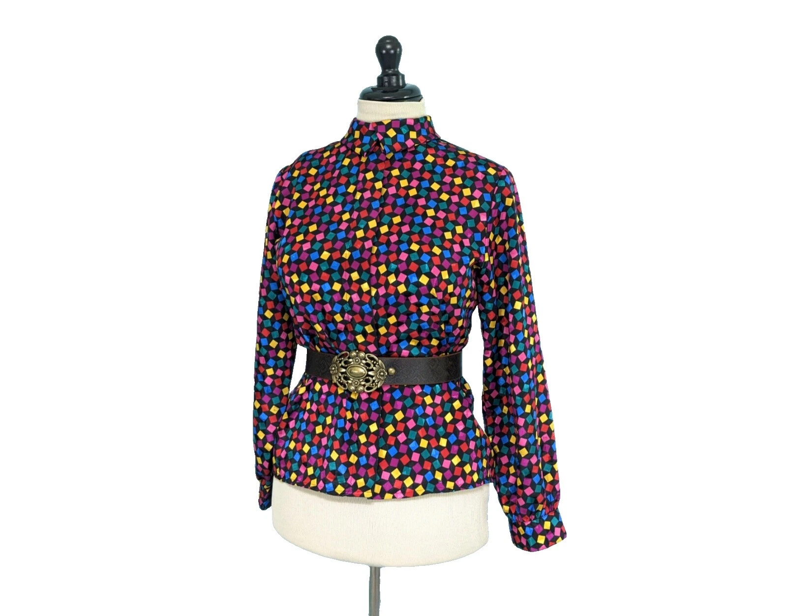 Top Vintage Casual geométrica de Poliéster para Mujer