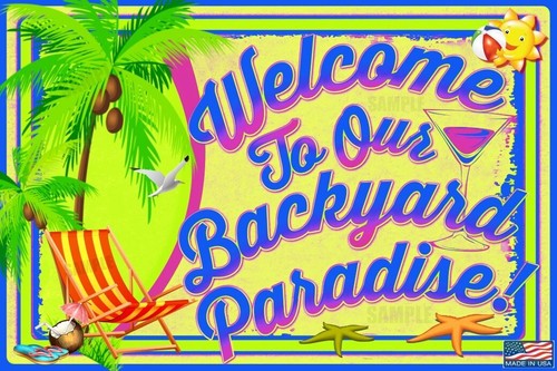 Worlds Greatest Signs! Metal Sign 8X12 Tiki Bar Swimming Pool Hot Tub Decor