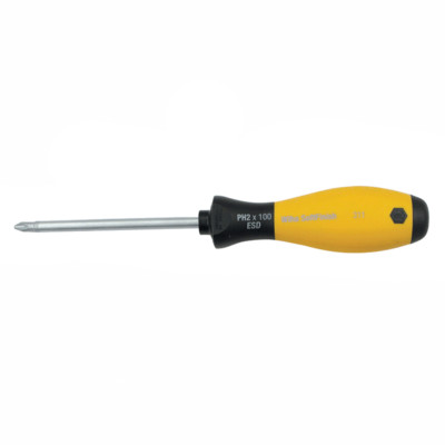 Wiha 31152 Phillips Screwdriver, ESD Safe with SoftFinish Handle, 2 x 100mm