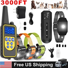 Electric Training Dogs Pet E-Collar Obedience Rechargeable Remote Anti Bark LCD