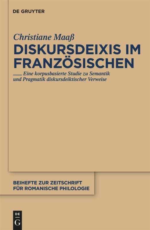 Thumbnail - Christiane Maaß | Diskursdeixis Französischen | Buch | Deutsch (2010)