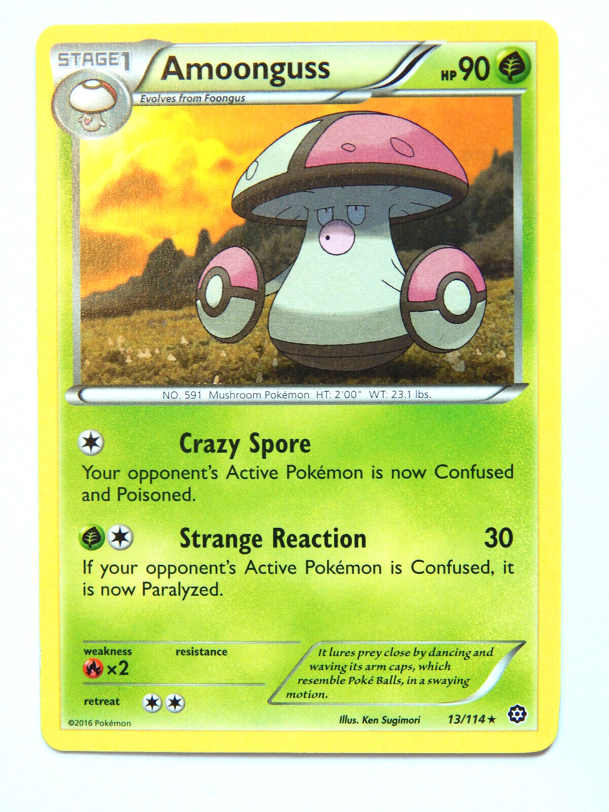 Amoonguss 13/114 (NM, Pokemon Card, Steam Siege , 2016, Grass, Rare)