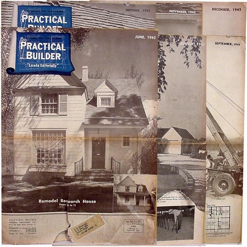 LOT of 6 - 1942 PRACTICAL BUILDER TABLOID MAGAZINES