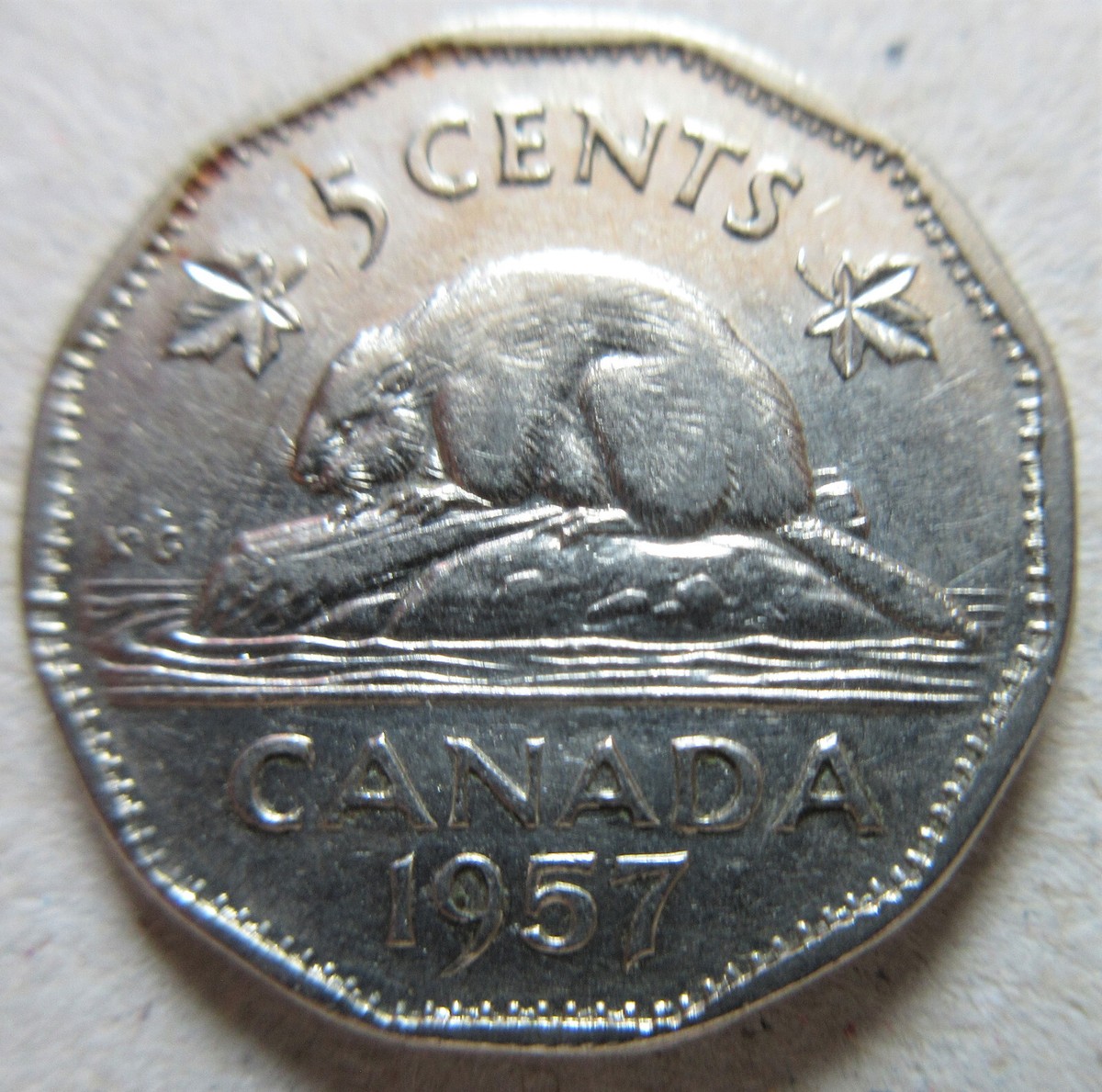 1957 Canada Five Cents Coin. Bug Tail Nickel (RJ) | eBay