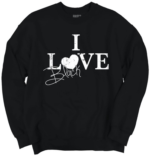 Love Black Style Trendy Classic Fashion Gift Womens Long Sleeve Crew Sweatshirt - Picture 3 of 9