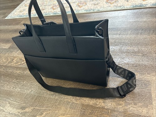 Karl Lagerfeld Paris Black Tote Embroidered Stitch Crossbody Handba $228 - Picture 4 of 8