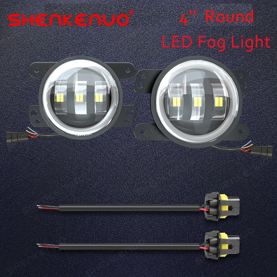 Par de luces antiniebla LED de parachoques de 4 pulgadas para Jeep Commander 2006 2007 2008 2009 2010 Foto 2 de 4