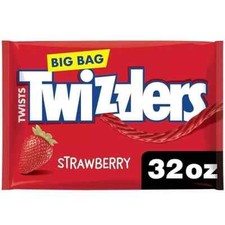 TWIZZLERS Twists Strawberry Flavored, 32 oz, Low Fat Snack; Fast Free Shipping
