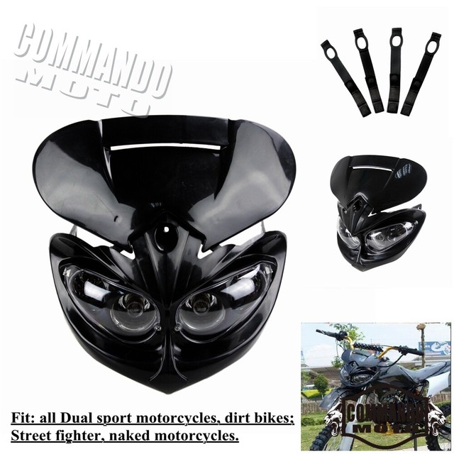 For Street Fighter Headlight Front Head Lamp Dual Sport Light Fairing