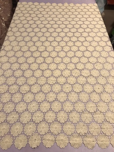 Butter Cutout Corded Bridal Lace Fabric 48” Width Sold By The Yard - Picture 3 of 6
