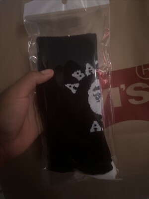  5 PAIRS BAPE College Socks  Black  *BRAND NEW IN PLASTIC* Ready to Ship 