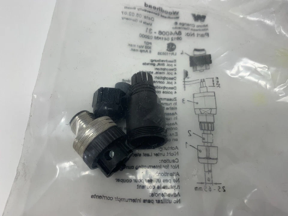 Woodhead 8A4006-31 Male Micro Connector 250VAC/300VDC 4A Model  120071 - Image 4 of 4
