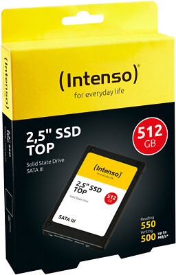 Intenso SSD interne Festplatte Top High-Speed 3D Nand 2,5 Zoll 512GB SATA III