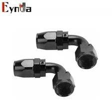 2pcs 4/6/8/10/12 AN 90 Degree Swivel Hose End Fitting Adaptor For CPE Fuel Hose