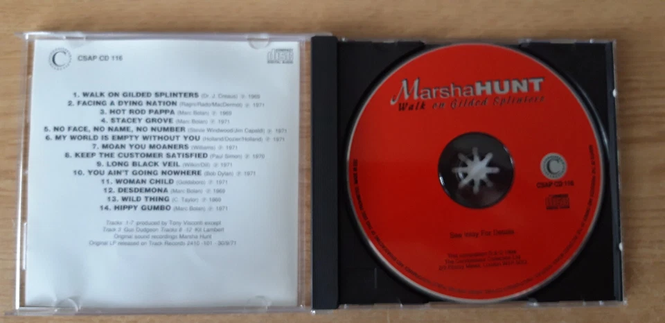 Marsha Hunt  -  Walk On Gilded Splinters (1994) Rare Reissue  - Bild 3 von 4