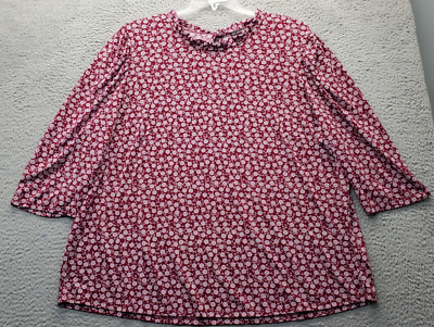 Adrianna Papell Boho Blouse Womens 3X Multi Sun Floral 3/4 Sleeve Ruffle Neck