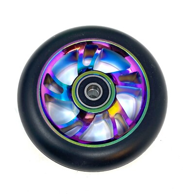 Team Dogz Neochrome Rainbow Alloy Core Swirl 110mm Stunt-Scooter Rad schwarz PU