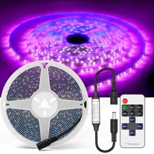 16.4FT LED UV Black Light Strips 12V Flexible Blacklight 300 LEDs Party Lighting