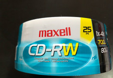 Maxell CD-RW Re-Writable 25 Pack 700MB 80 Min. - New In Sealed Packaging
