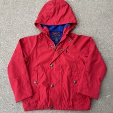 Kids Polo Ralph Lauren Red Zip Up Button Jacket Sz 4/4T