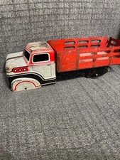 1950's Vintage Marx Truck TIN LITHO TRUCK Working Farm Delivery Vehicle 13" USA
