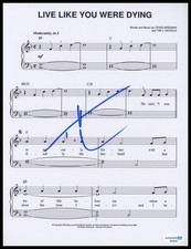 Tim McGraw "Live Like You Were Dying" AUTOGRAPH Signed 8.5x11 Sheet Music ACOA