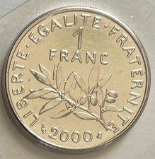 France 1 Franc 2000 - the Sower - Honey Bee Mintmark
