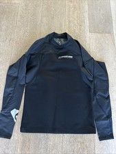 Quiksilver Rash Guard Shirt Small Black White Long Sleeve Spellout Logo Surfer