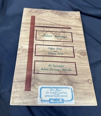 Vintage Silver Springs Florida Coffee Shop and Dining Room Restaurant Menu