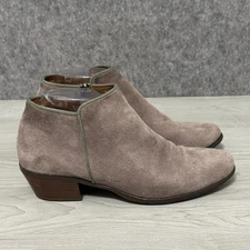 Crown Vintage Tabitha Taupe Suede Ankle Boots Women’s 7.5M Block Heel Zip