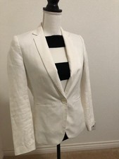 WHITE LINEN BLAZER by H M, Size 6