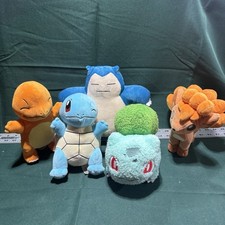 Pokemon Plush Lot of 5 - Charmander Squirtle Bulbasaur Snorlax Vulpix Stuffed