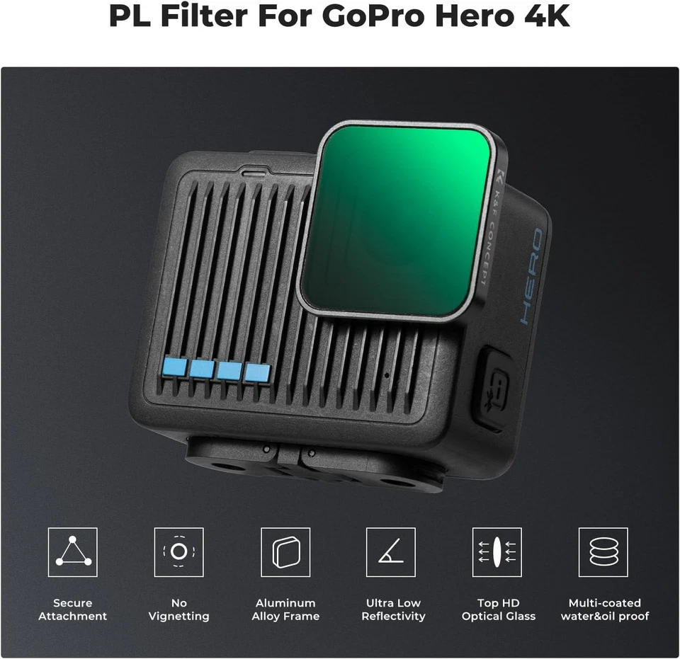 K&F Concept Polarizer PL Filter Action Camera Reduce Glare for GoPro Hero 4K - Image 2 of 4