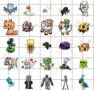 Mine craft  Waterslide Decals For Nails, Hot Wheels, Etc Set Of 50 KC