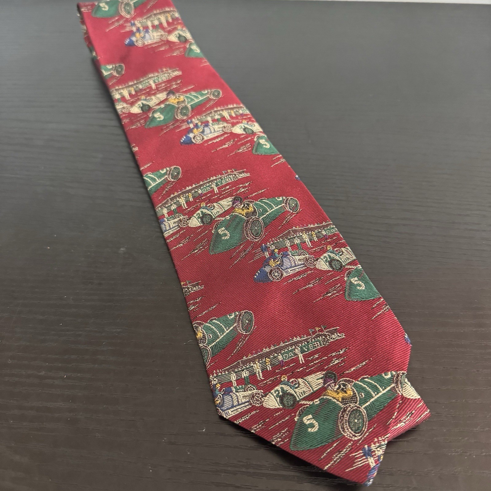 Polo Ralph Lauren Vintage Antique Race Cars Racing Silk Handmade Necktie Tie USA