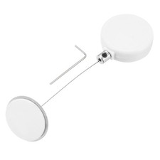 1.8ft Retractable Cable Security Lock with Round Patch Wrench, White