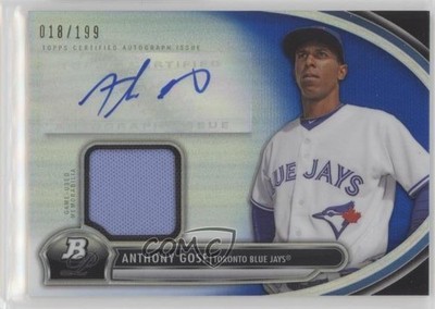 2013 Bowman Platinum Relic Blue Refractor 18/199 Anthony Gose #AR-AG Auto 0v1