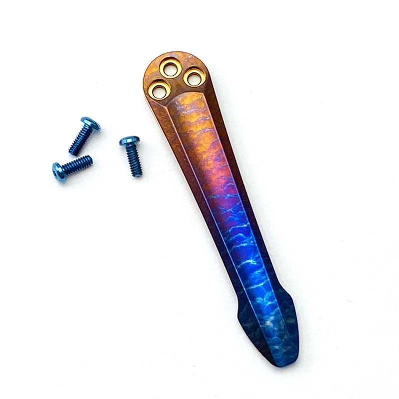 Für Spyderco C81 Rückenclip Titan Messerclip CNC Taschenclip Klappmesserteile - Bild 4 von 4