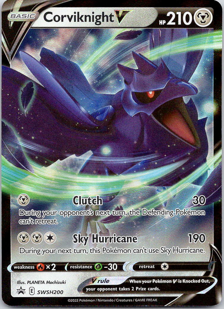 Pokemon Corviknight V SWSH200/307 SWSH Black Star Promos Promo Holo NM TCG Metal