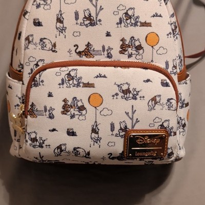Loungefly Disney Winnie the Pooh Mini Backpack Purse Cream/Brown Print
